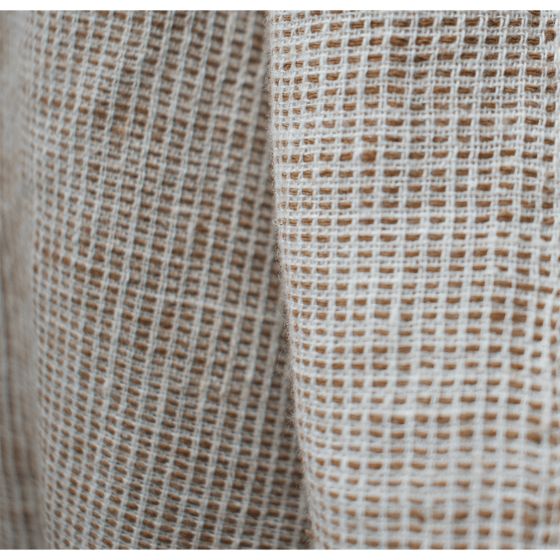 Kala Cotton Scarf — Ecru and Brown — view 6