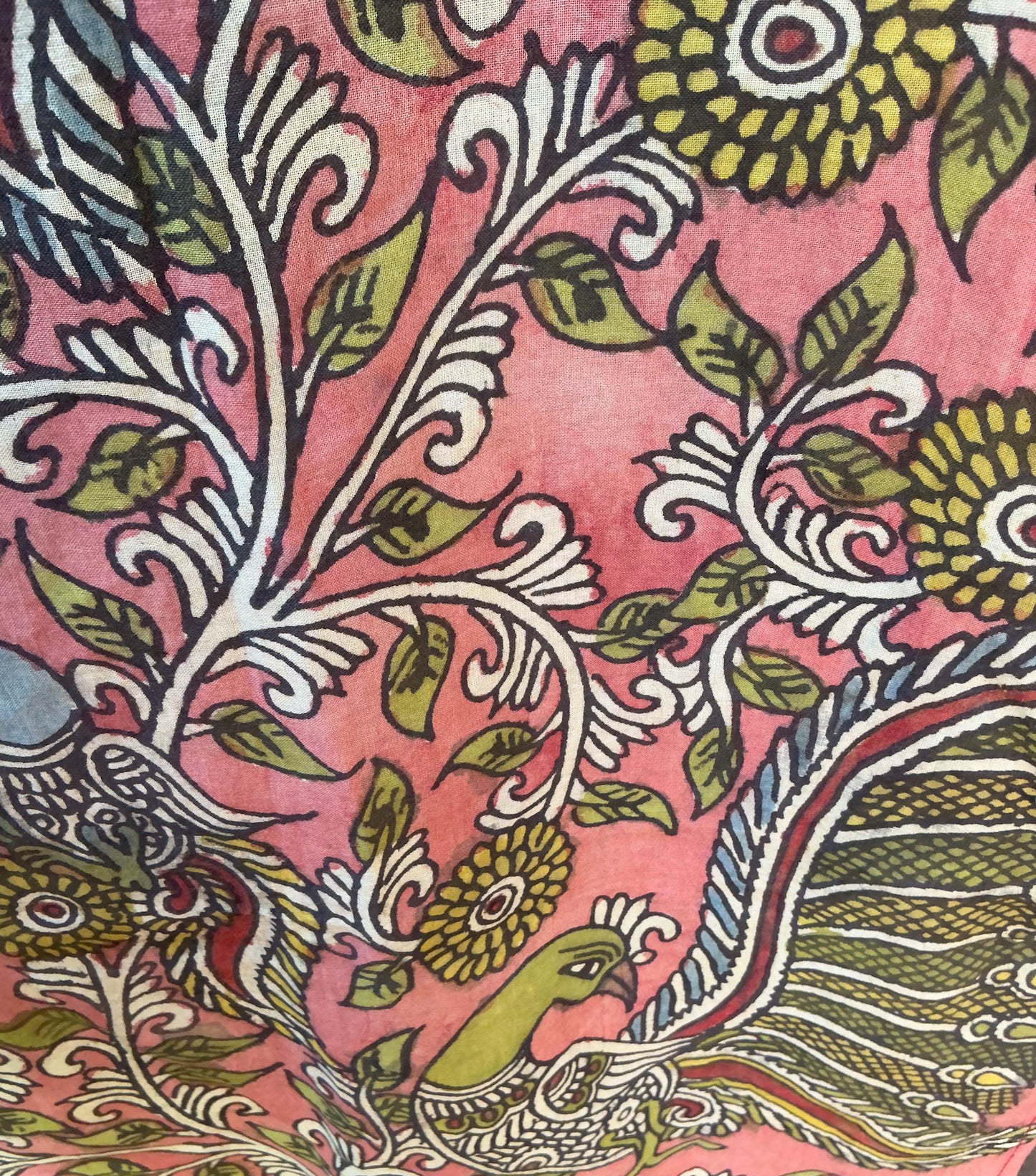 Painted Chintz — Salmon Background — texture detail