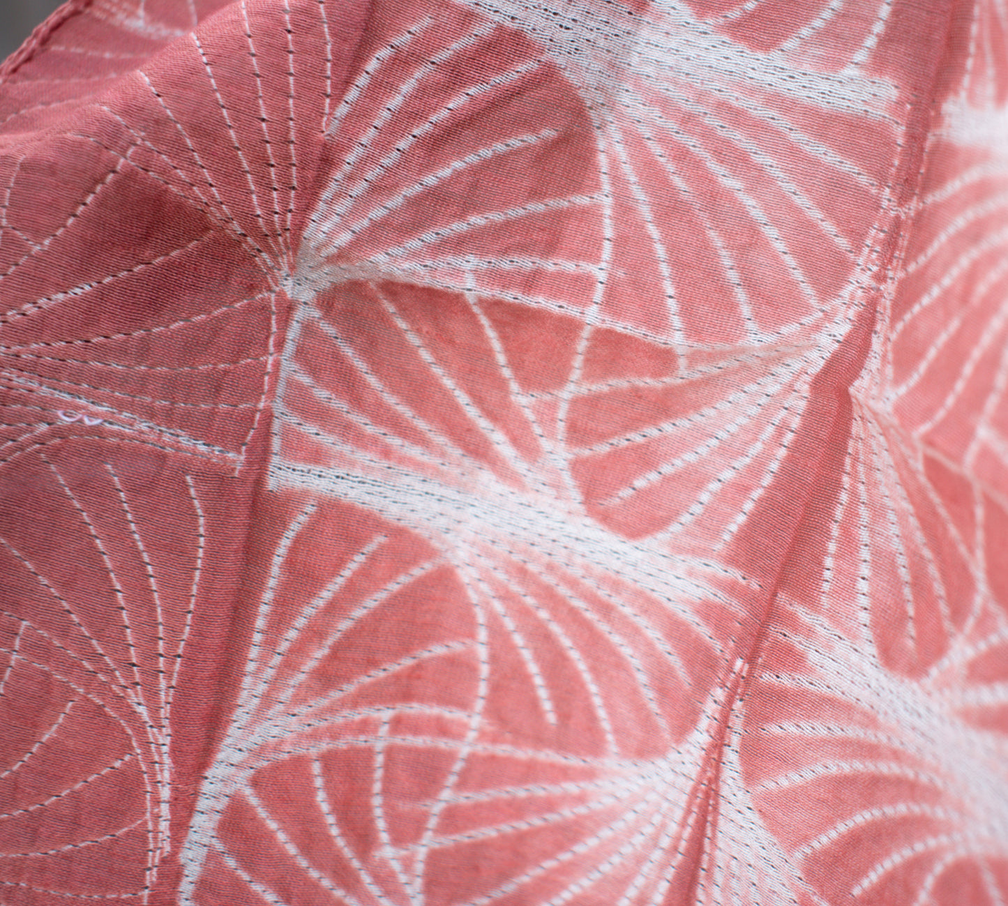 Cotton-Silk Shibori Scarf — Light Rust — view 6