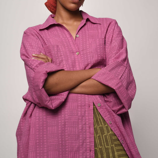 Dabu Oversized Shirt — Mulberry