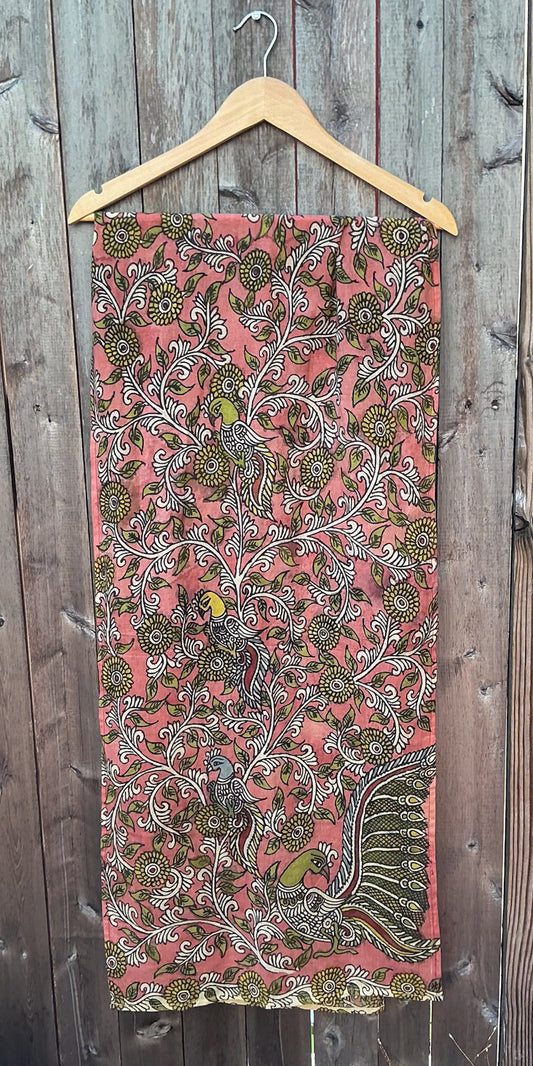 Painted Chintz — Salmon Background — draped