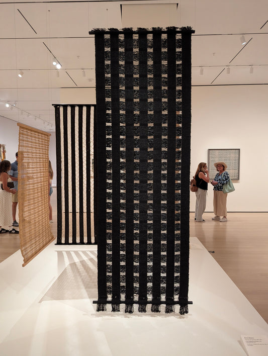 Anni Albers room dividers at the Woven Histories exhibition, MoMA