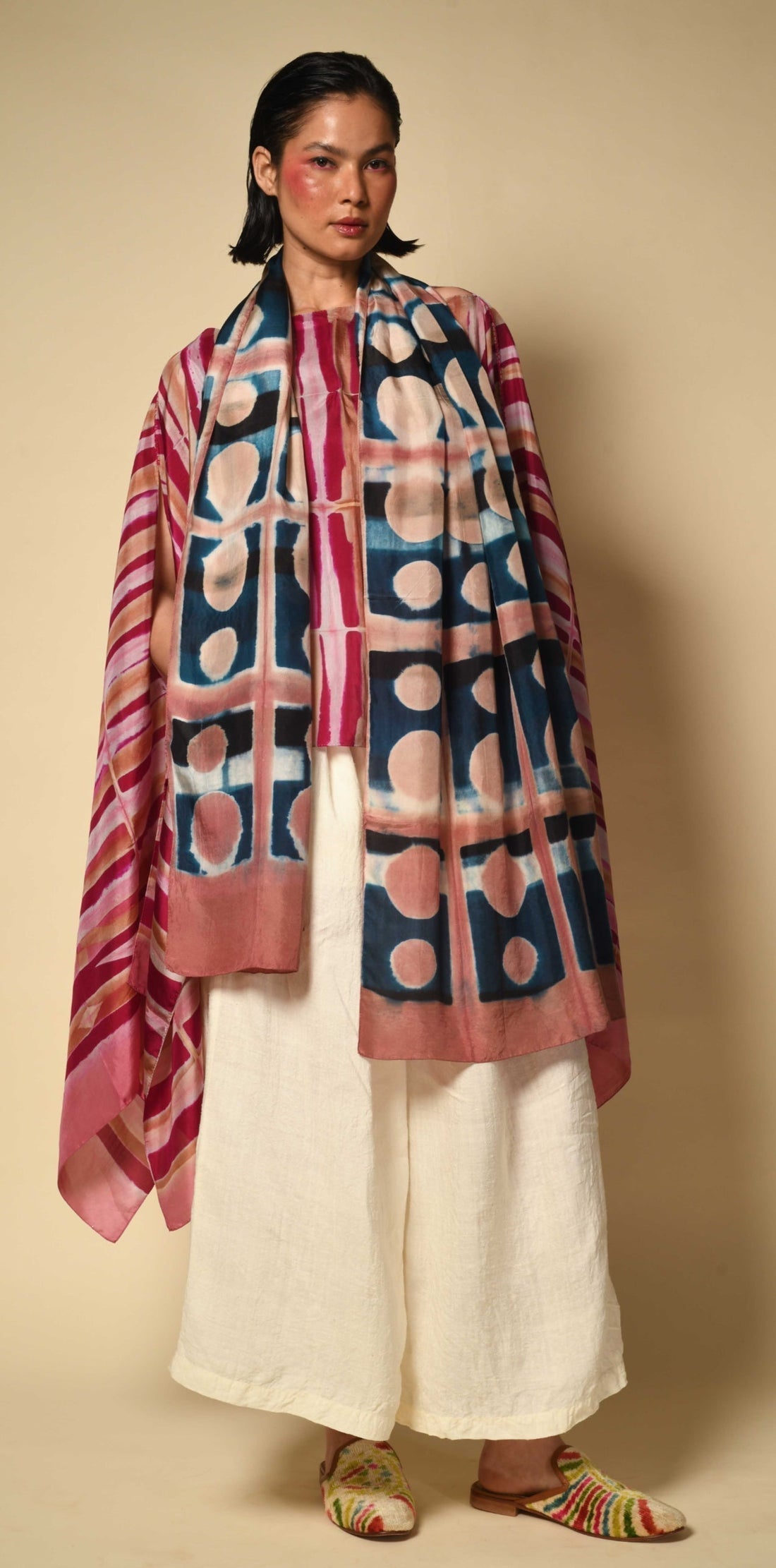 Silk shibori scarf from Premaasi collection — photo credit House of Wandering Silk