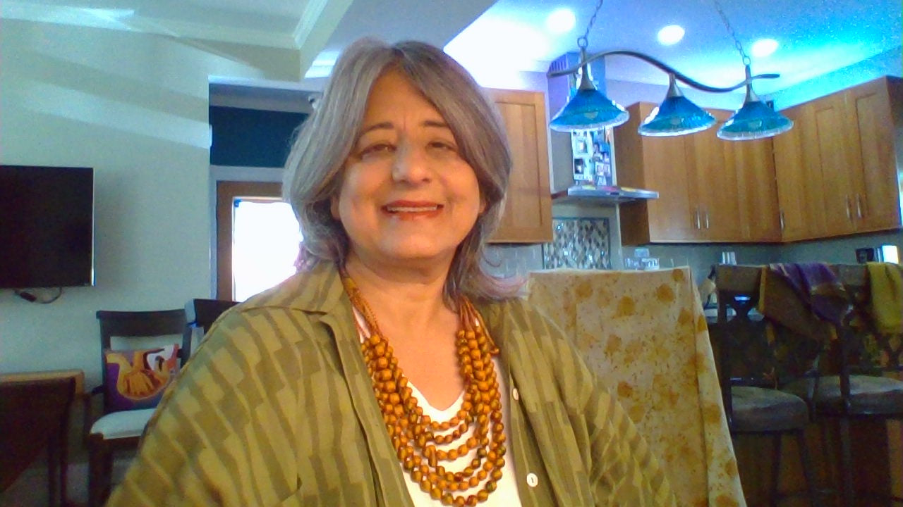 Gold Dust — Sari Silk Bead Necklace, 6-String — Mustard and Maroon — view 7