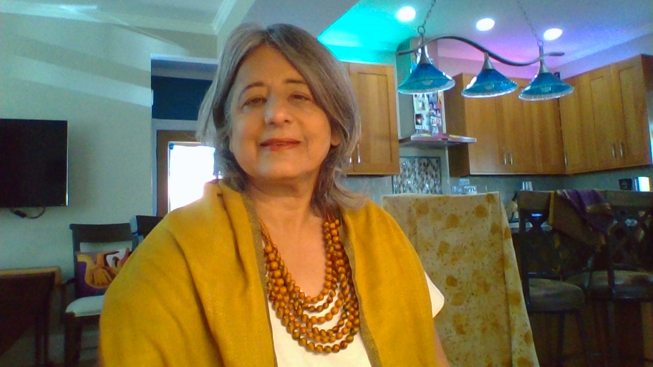 Gold Dust — Sari Silk Bead Necklace, 6-String — Mustard and Maroon — view 8