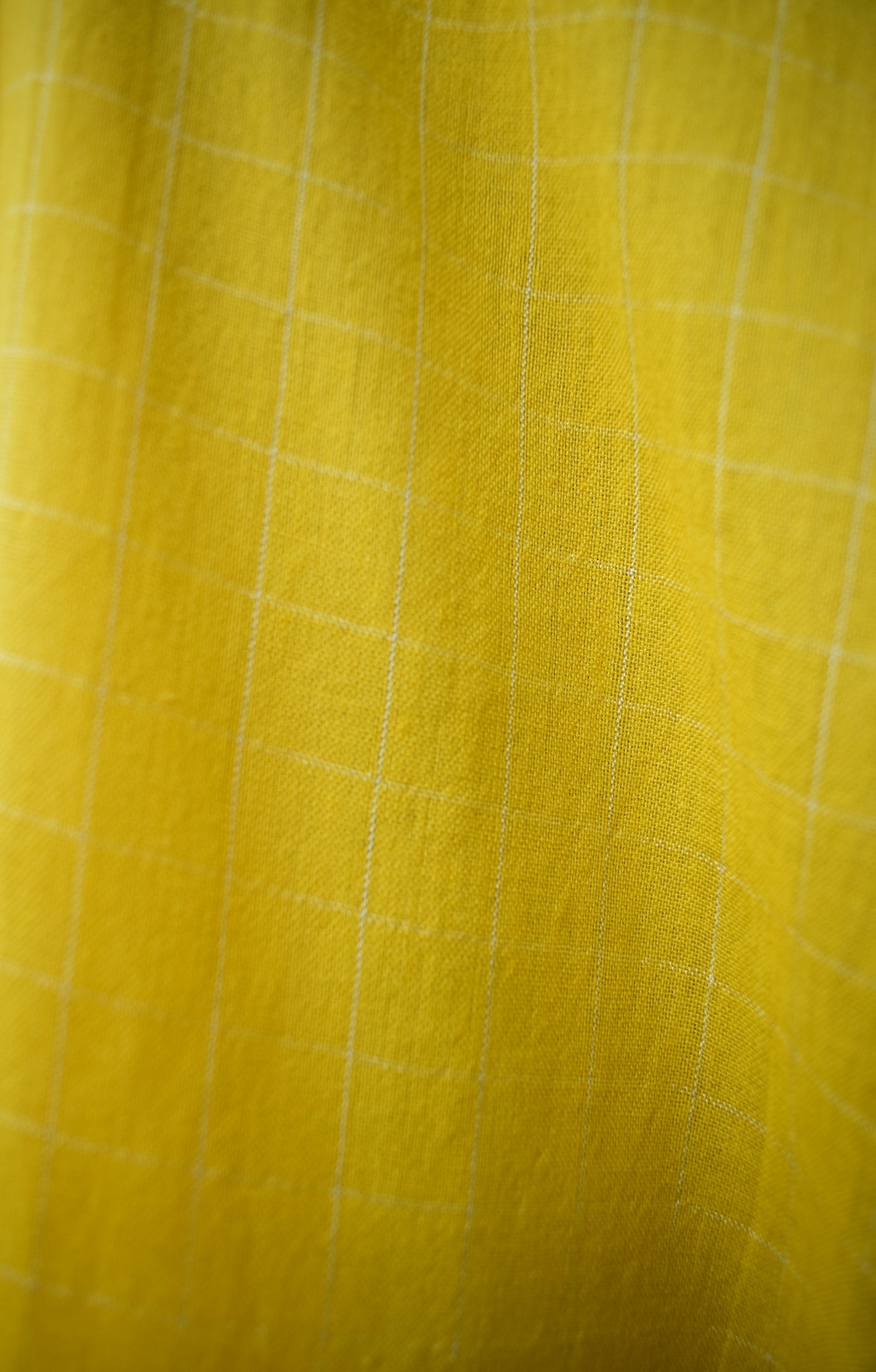 Sun Yellow — Khadi Jamdani Stole — White Inlaid Motifs — styling view