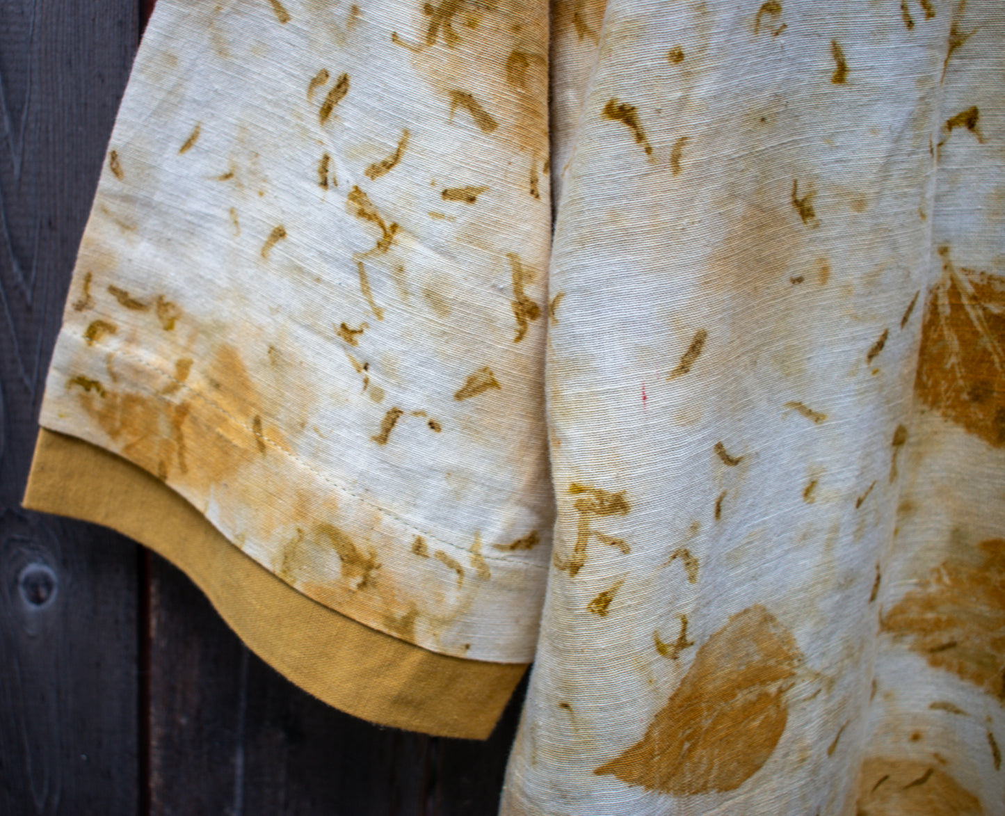 Eco-Printed Overlay Jacket — Yellow Gold — detail