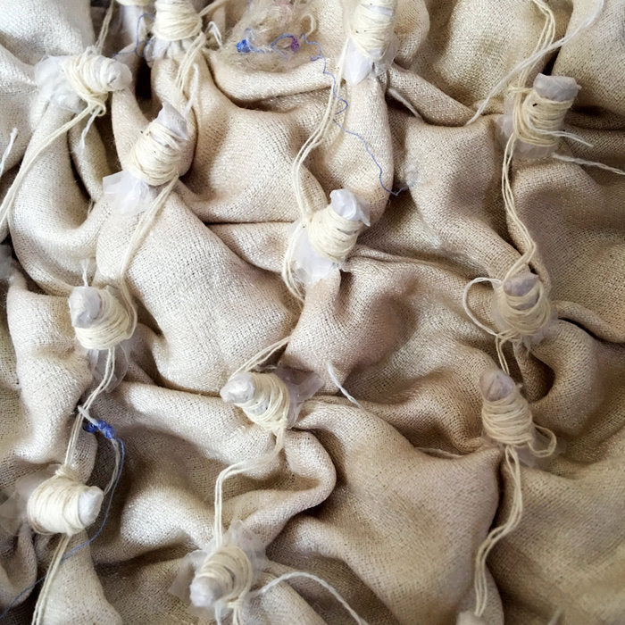 Silk Bandhani Scarf — Blue Ombre — view 7