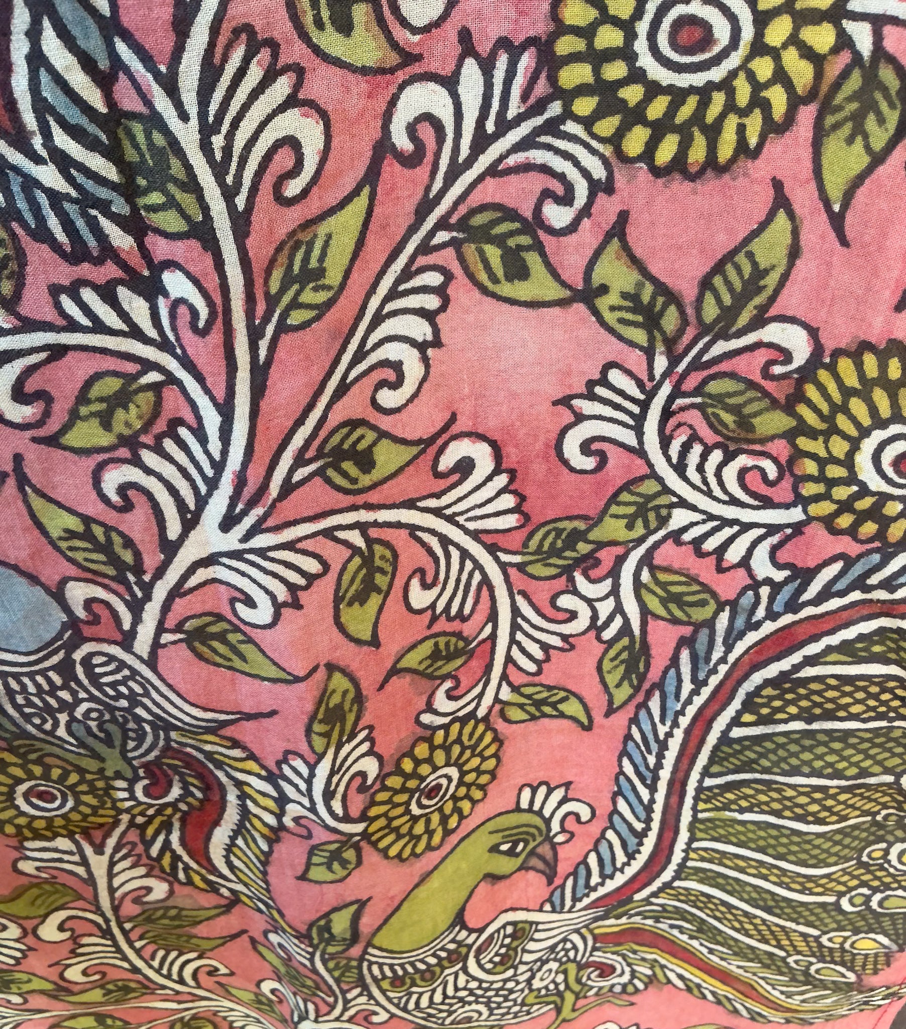 Painted Chintz — Salmon Background — texture detail