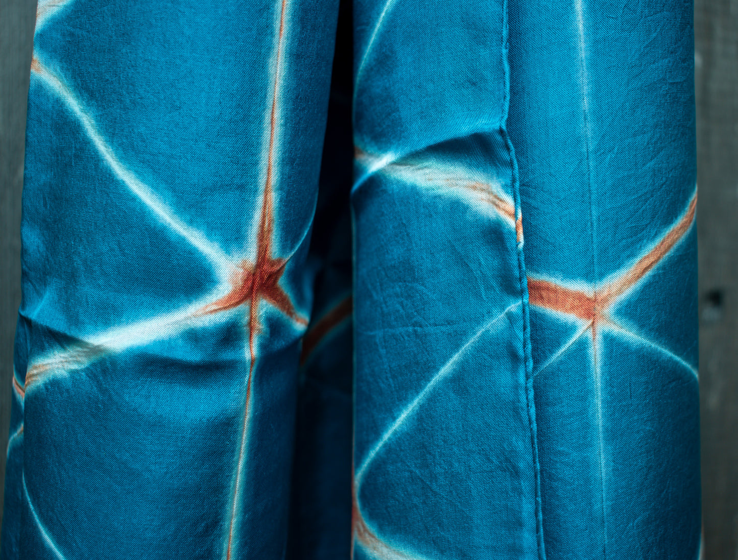 Silk Shibori Scarf — Cyanine — texture detail