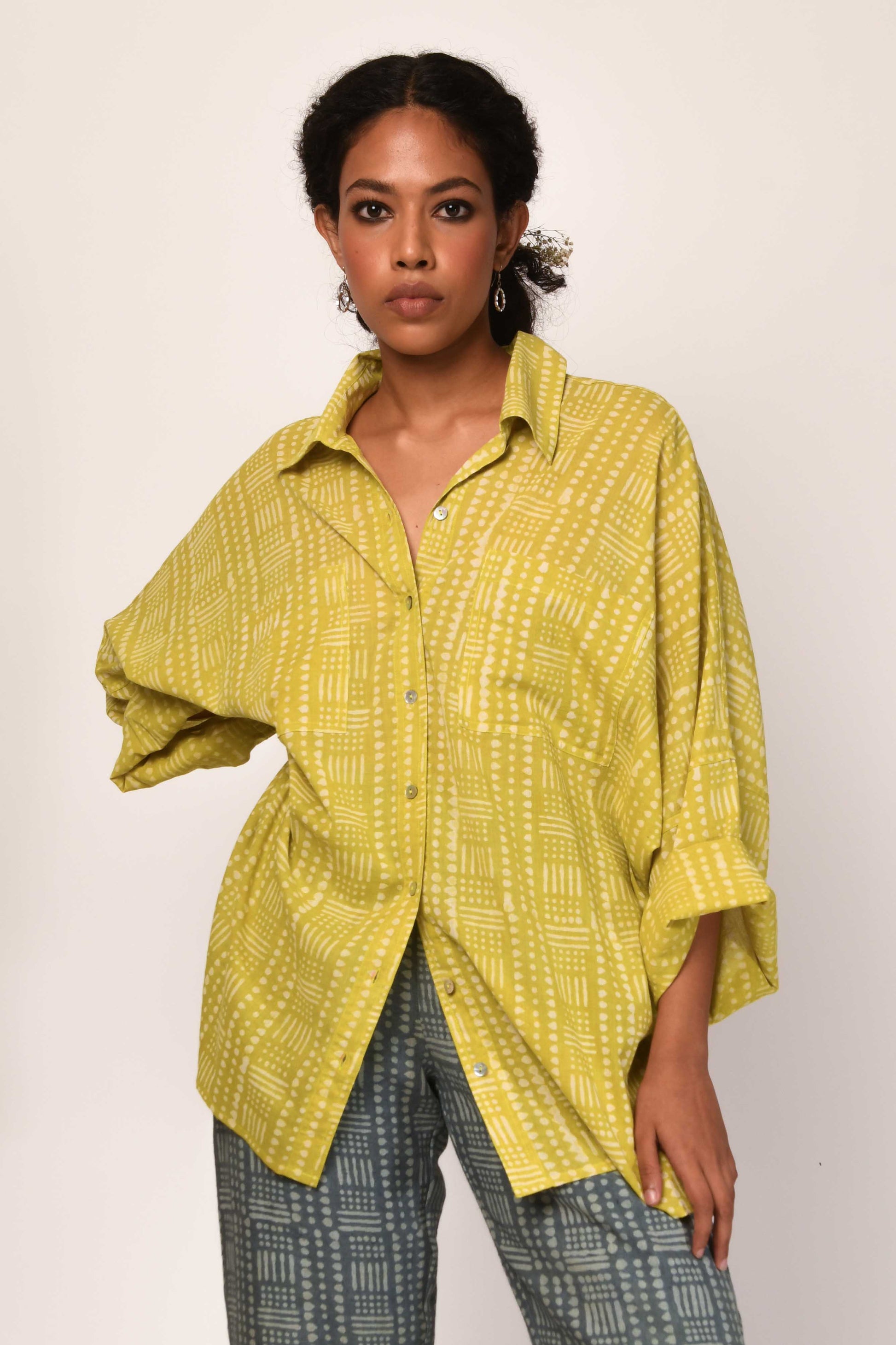 Dabu Oversized Shirt — Lemon