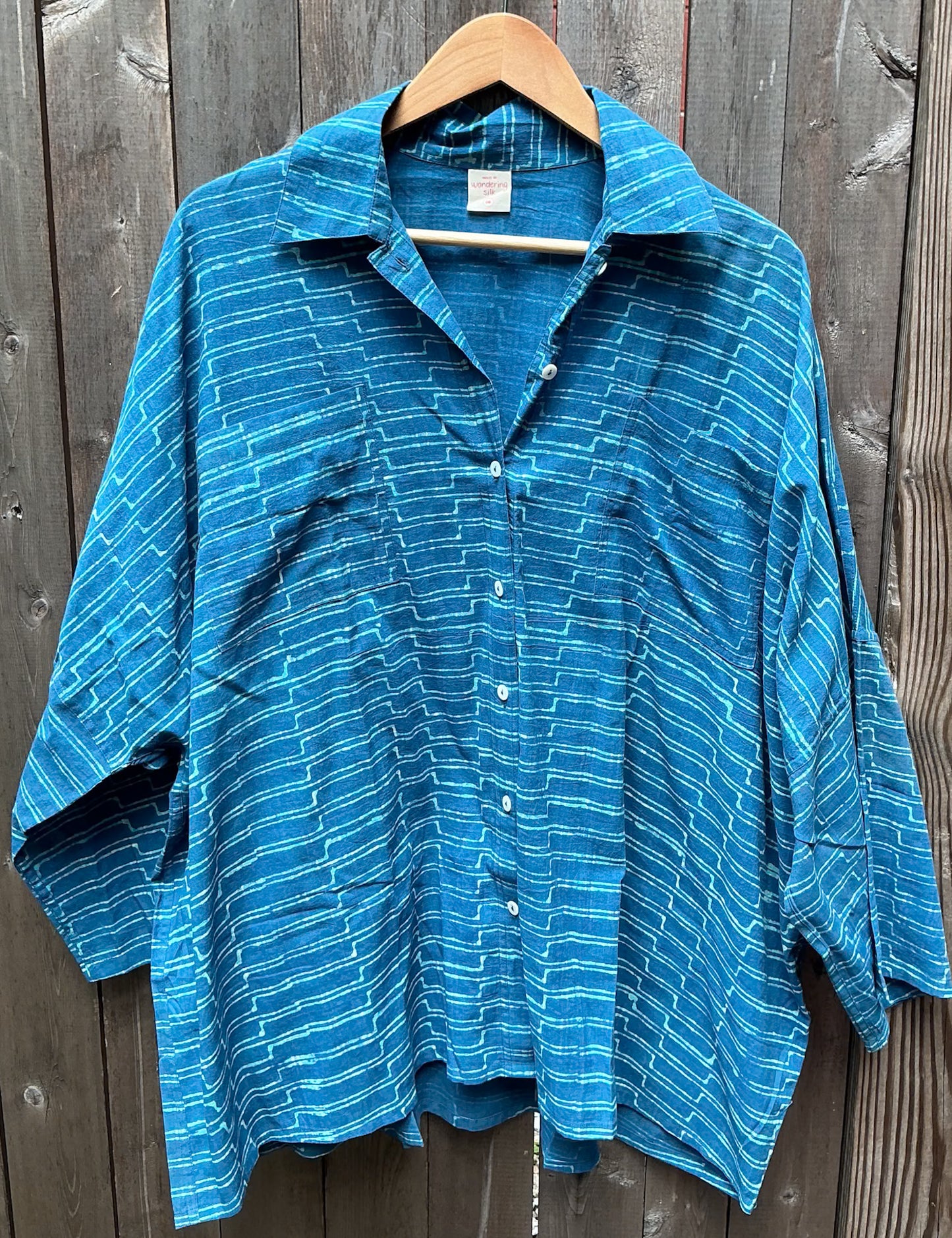 Dabu Oversized Shirt — Cobalt — styling view
