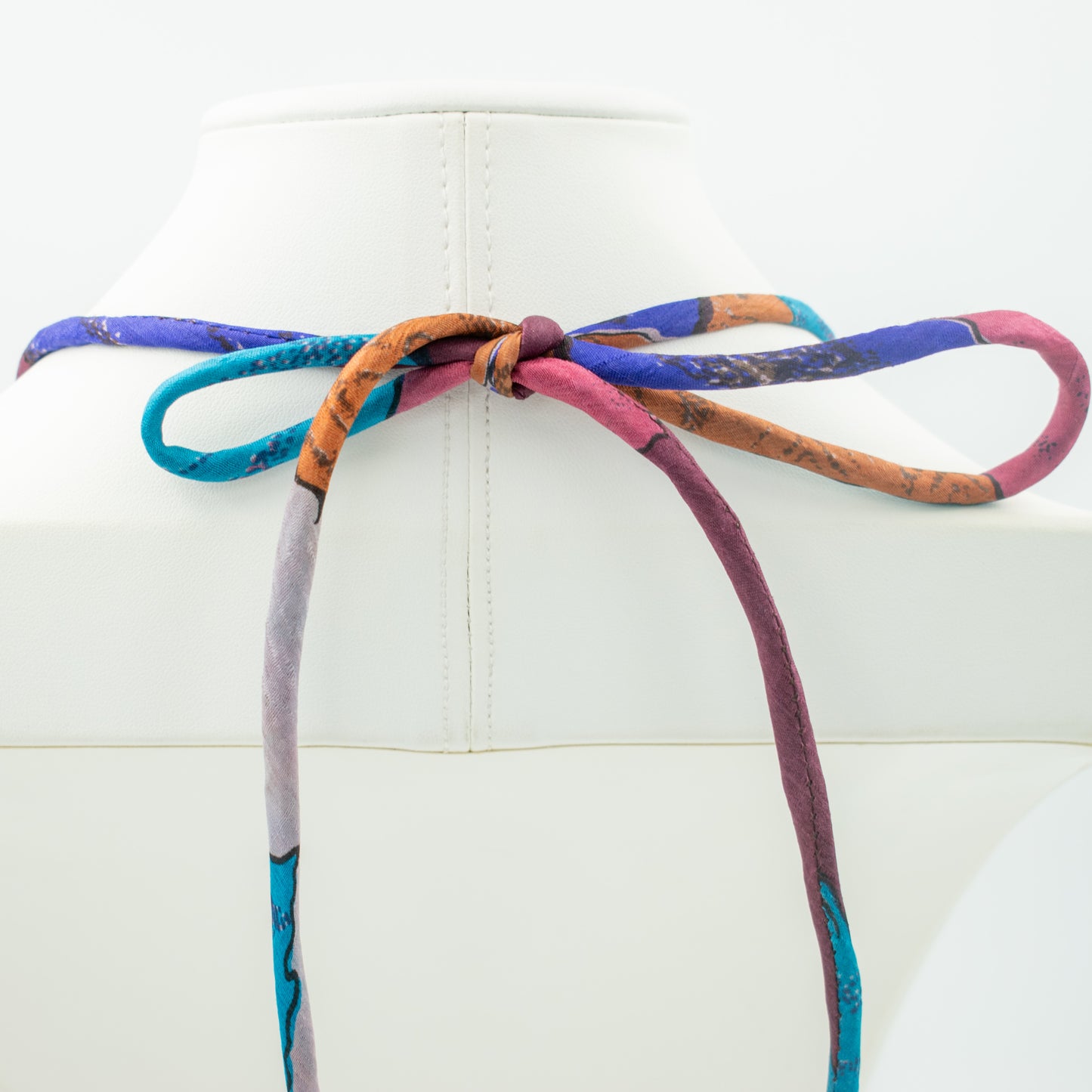 Sari Silk Bead Necklace, 5-String — Multi — view 6
