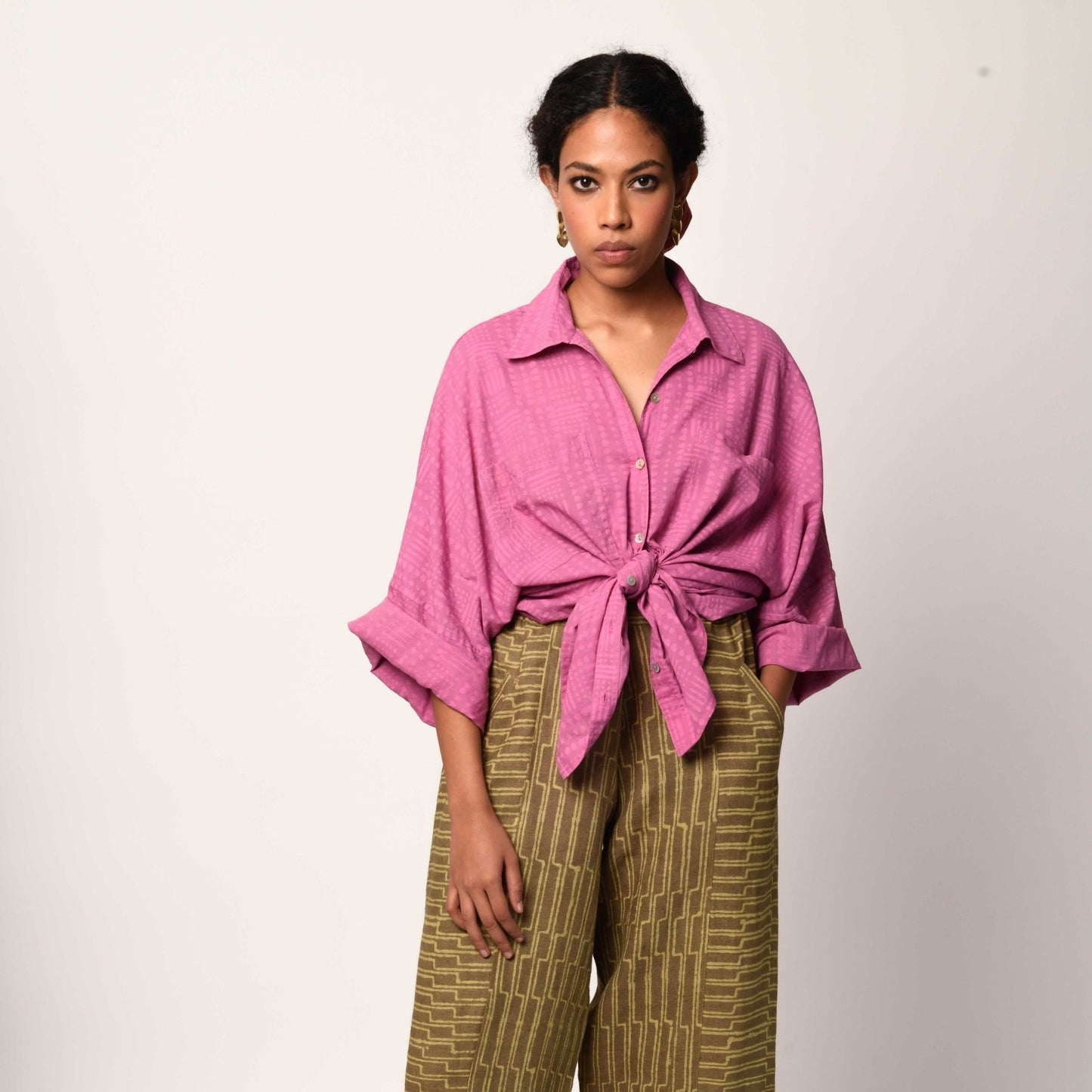 Dabu Oversized Shirt — Mulberry