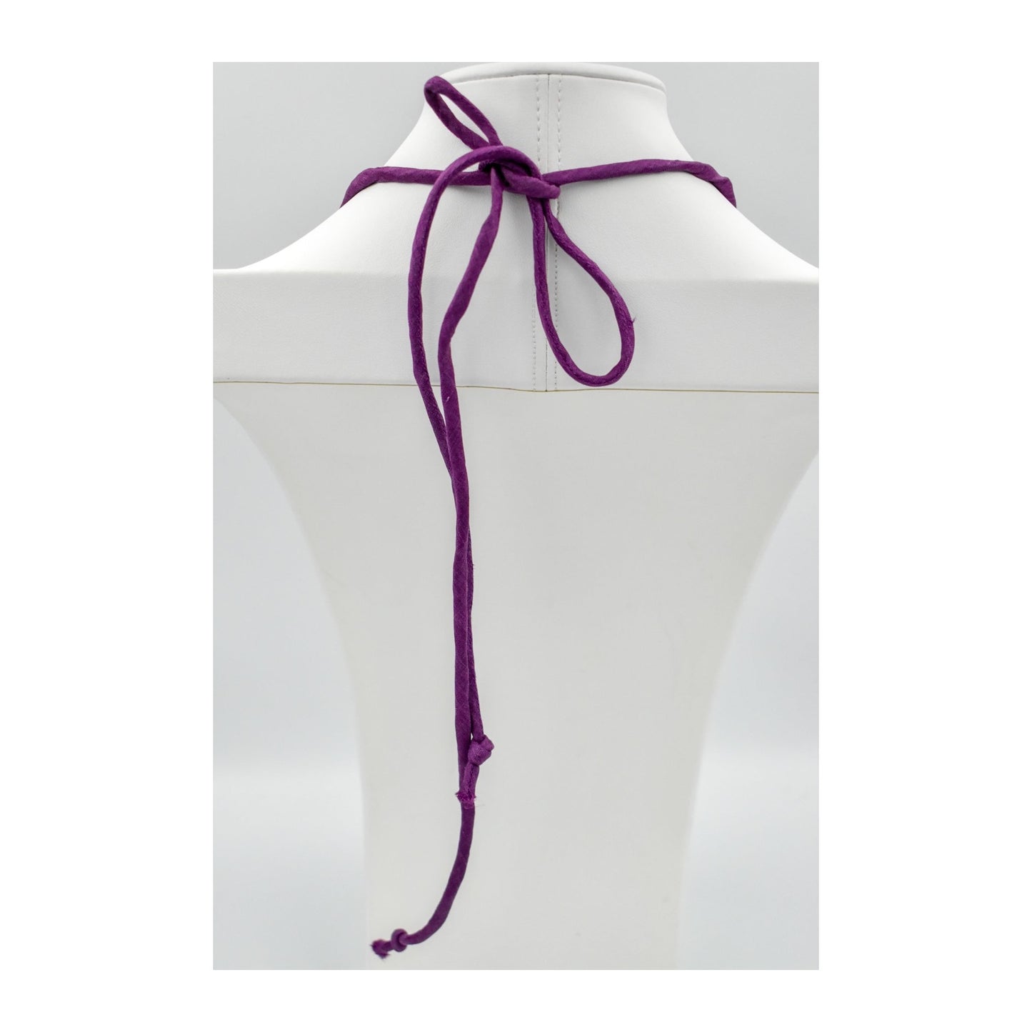 Sari Silk Bead Necklace, 12-String — Muted Magenta